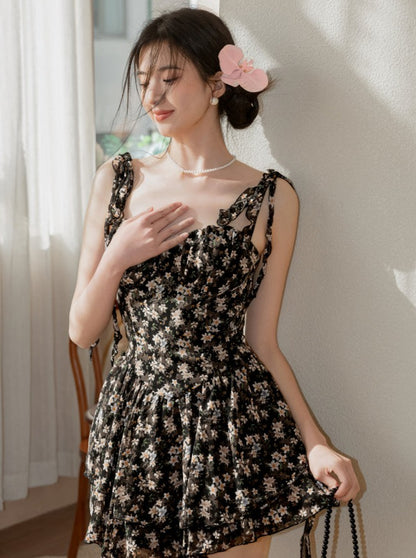 Flower Camisole Short Dress