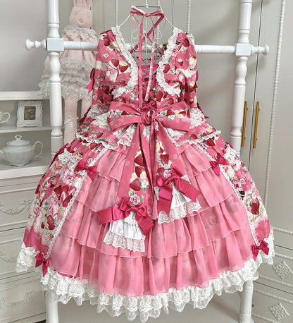 【2月27日予約締切】ストロベリーアンティークドールドレス＋フルセット＋ボンネット＋カチューシャ
