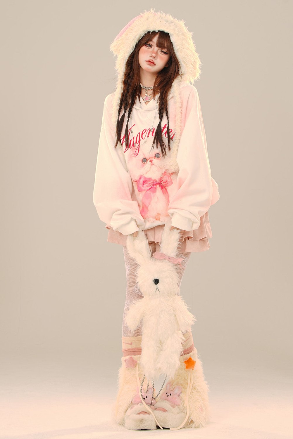 Cat Doll Loose Hoodie Oversized Sweatshirt