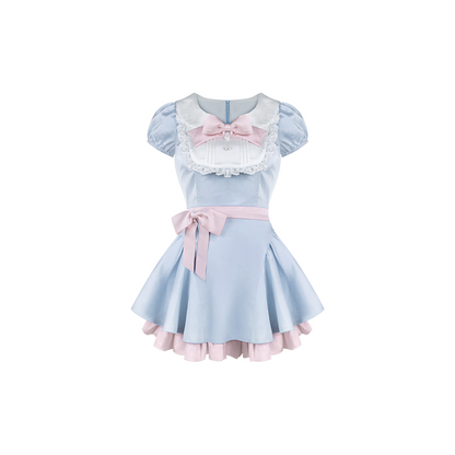 Teenage Coconut Moonlight Dress (with Ribbon) + Bubble Shorts