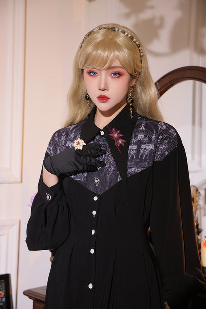 French Elegant Long Shirt Dress