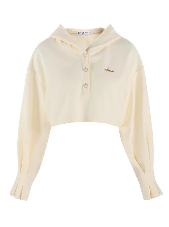 Hood Casual Short Top + Pleated Skirt