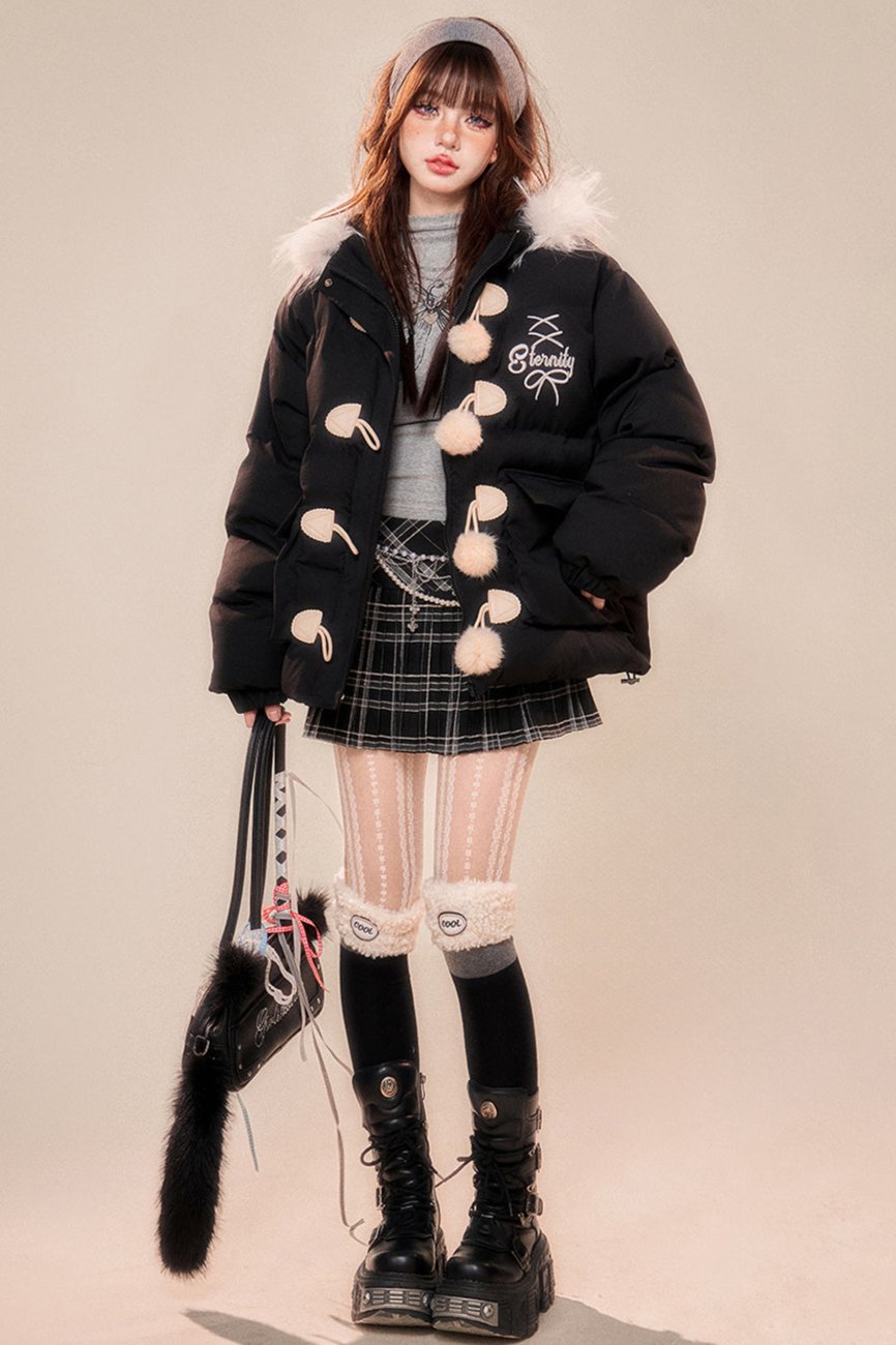 サシーシックンドフーディーコットンジャケット