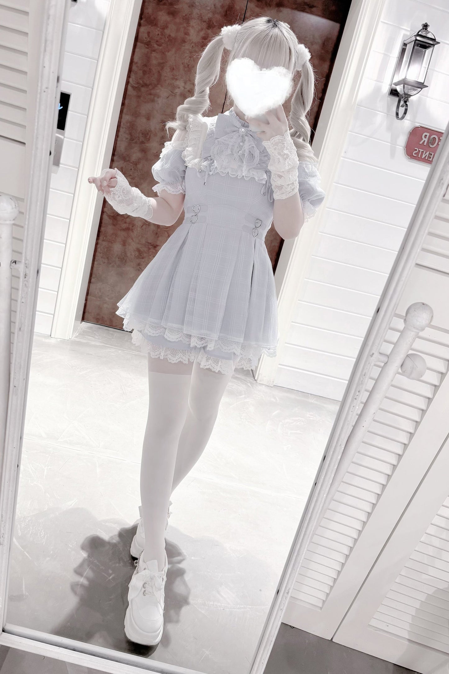 【予約商品】エンジェルグレーブルーチェックワンピース