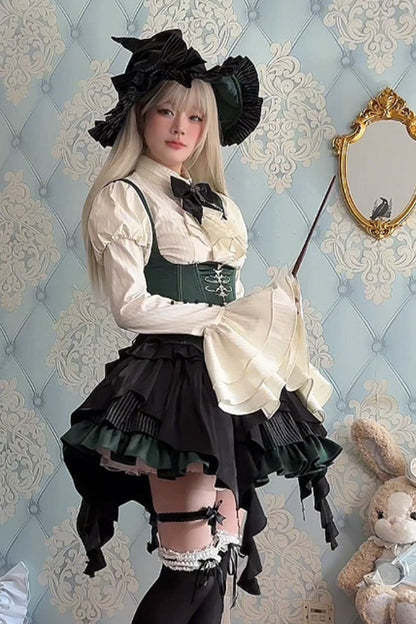 【12月3日予約締切】inverted spell contract ダークゴシックウィッチドレスフルセット＋シャツ＋ベスト＋スカート