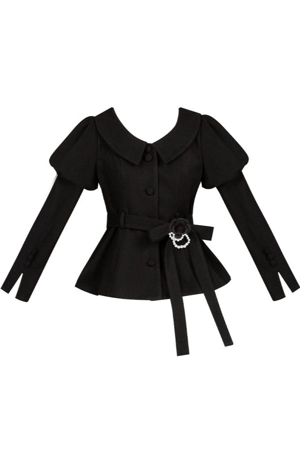 [Pre-Order] Classic Lolita Jacket + Fur Shawl + Brooch