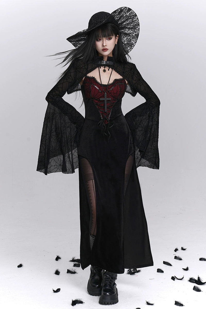 スリットキャミソールドレス＋シアートップス