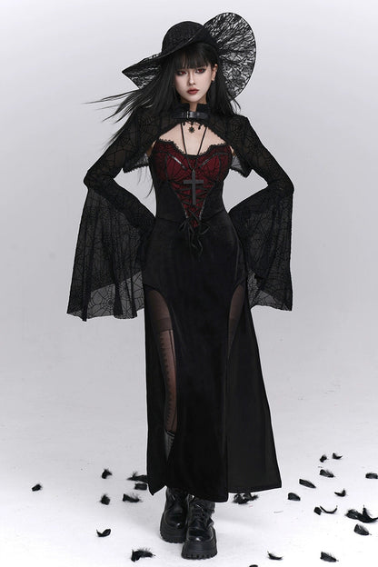 スリットキャミソールドレス＋シアートップス