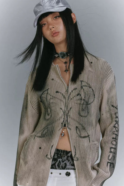 ダークモードジッパートップス