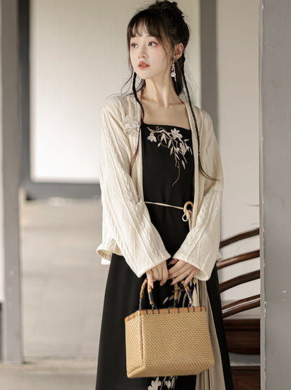 Flower china suspender dress + china outerwear