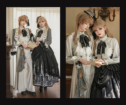 【予約商品】チャーチクワイアゴシックロリータハウンドストゥースジャケット＋シャツ＋パンツ＋スカート＋アクセサリー