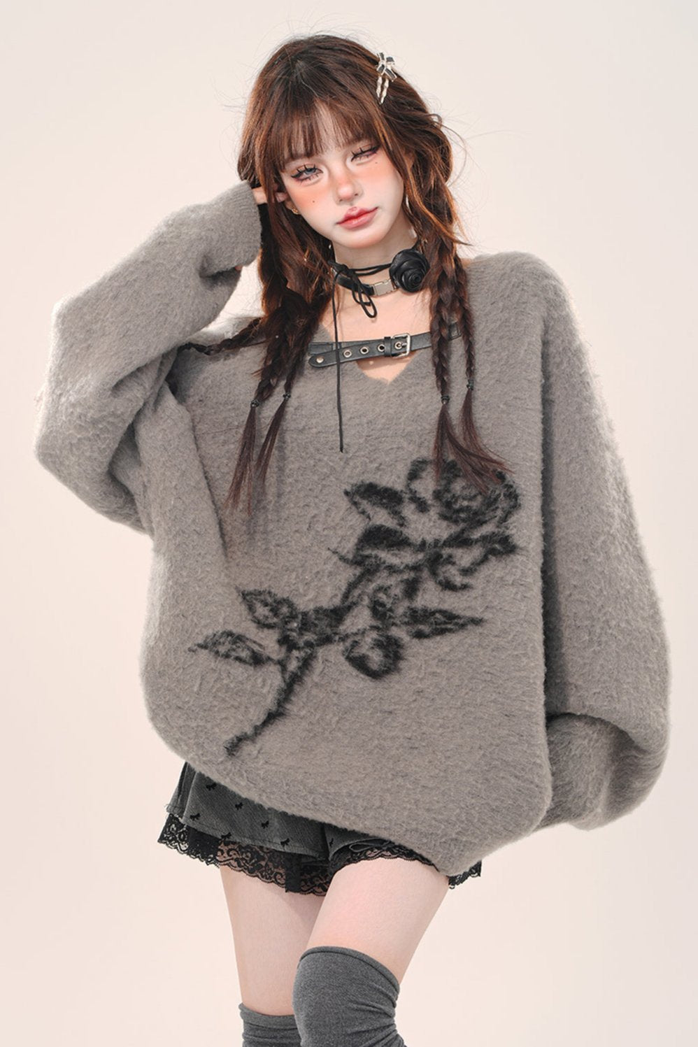 Black Rose Buynex Rim Sweater