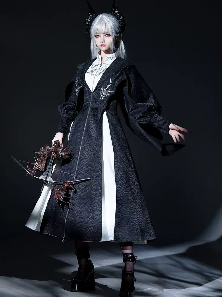 [Reservation Deadline: March 28] Dragon Scale Gothic Lolita Jumperskirt + Long Coat🐉