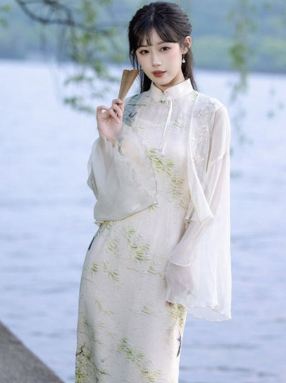 Retro Flower Print Sleeveless Dress