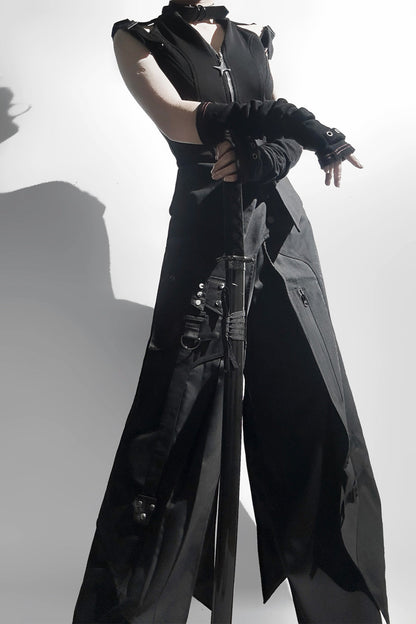 Dark mode sleeveless top + long pants + mode pants