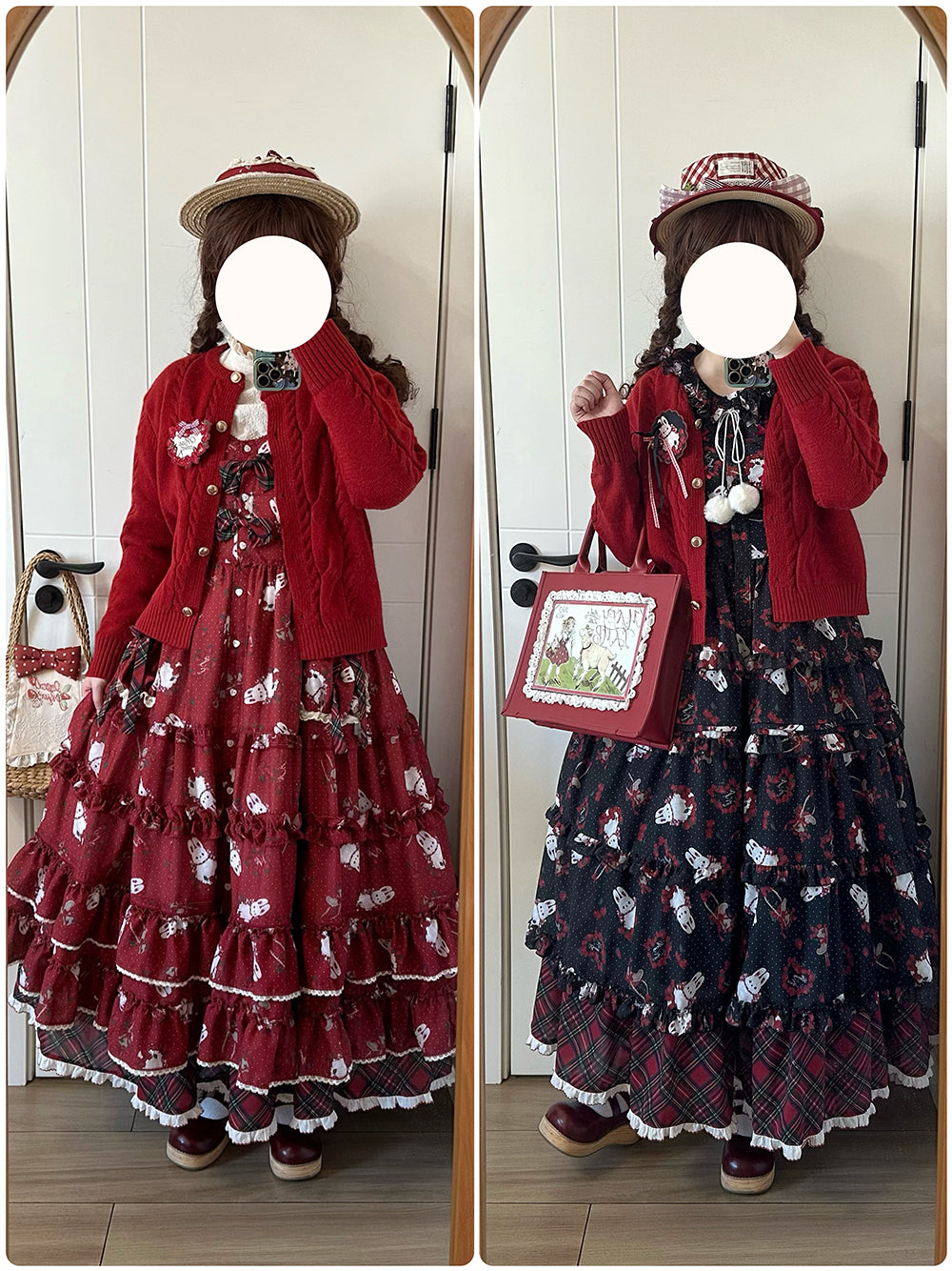 [Pre-order Deadline: January 31] Forest Berry Rabbit Series Daily Puff Sleeve Dress