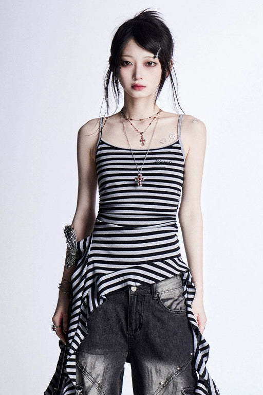 レトロタッセルスボーダーキャミソール