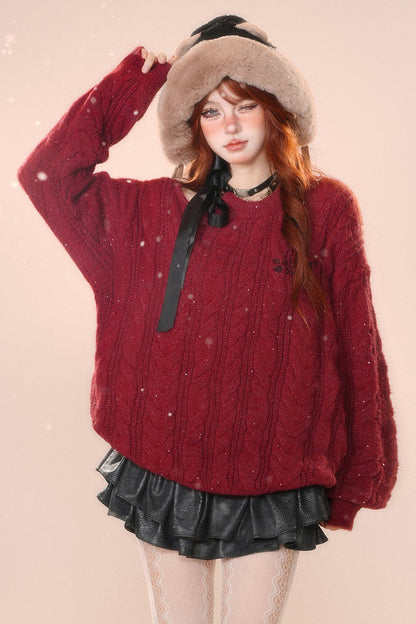 Raidy Style Red Twist Sweater