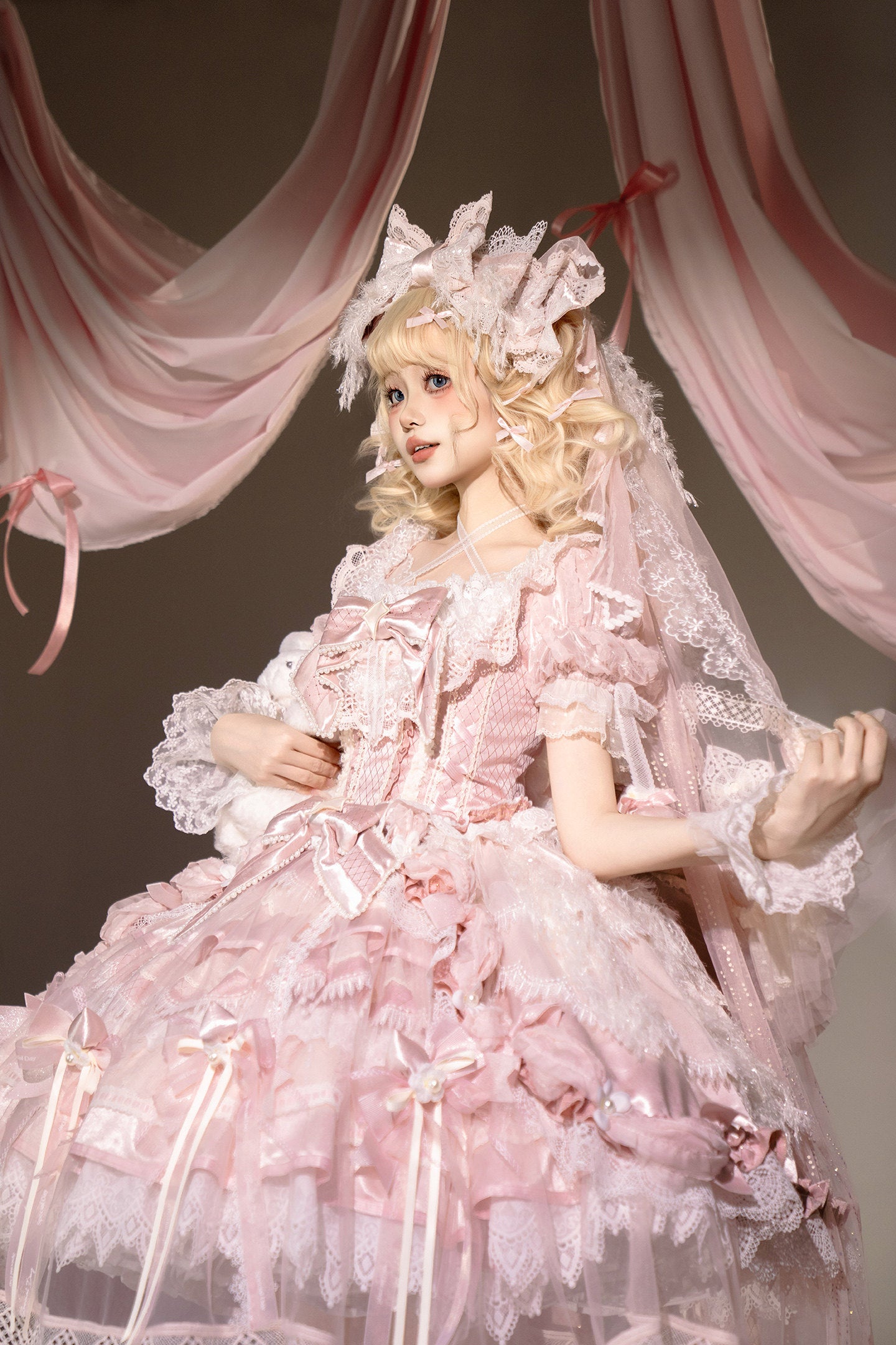 【2月26日予約締切】ラビングスノーピンクロリータロマンティックドレス＋フルセットA/B