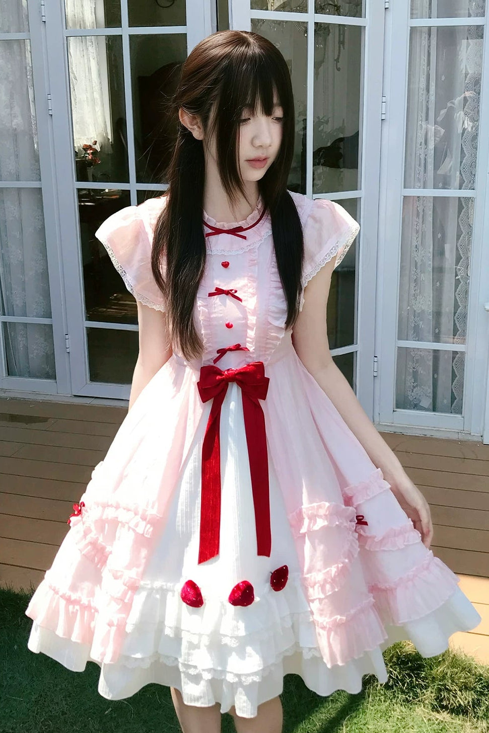 Robe rose ange fraise