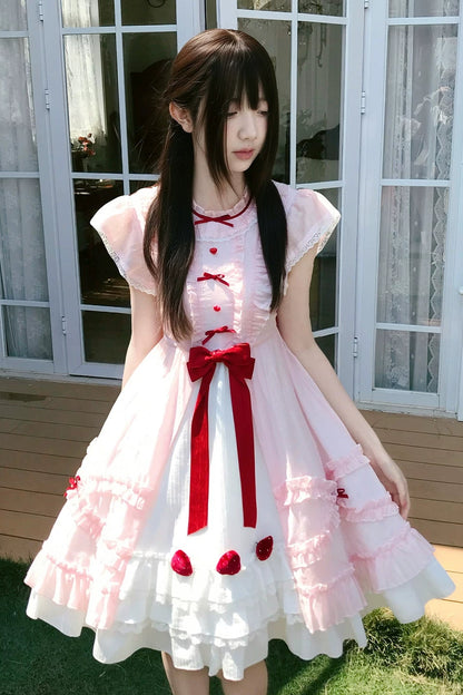 Robe rose ange fraise