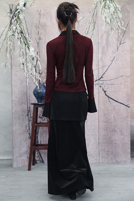 Schwarzer Punk-Dark-Fishtail-Lagenrock