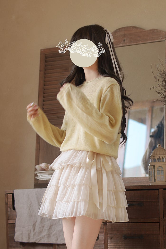 Gentle Sweet Fairy Yellow Top (w/Inner) + Tulle Skirt