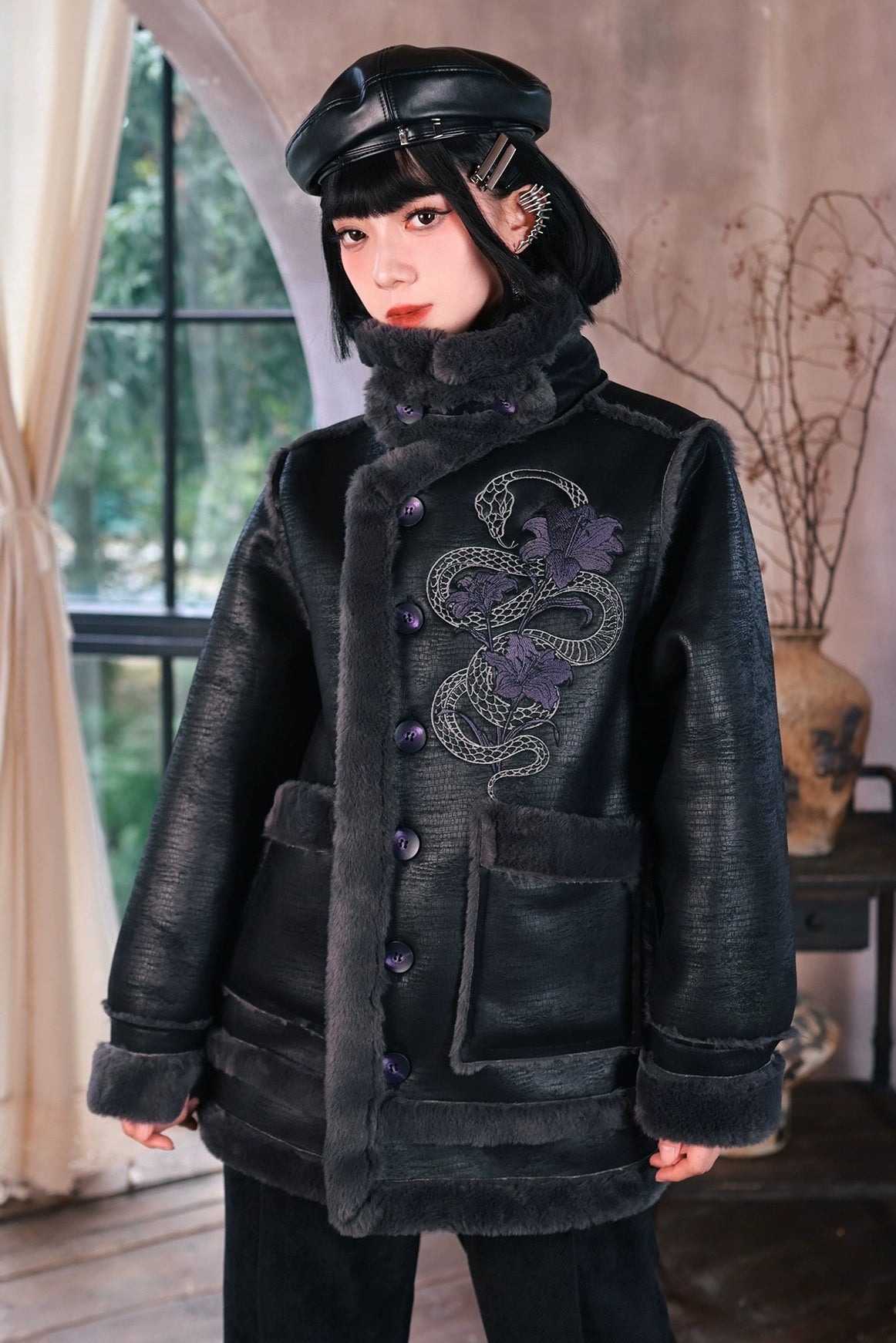 モードレザーファーコート