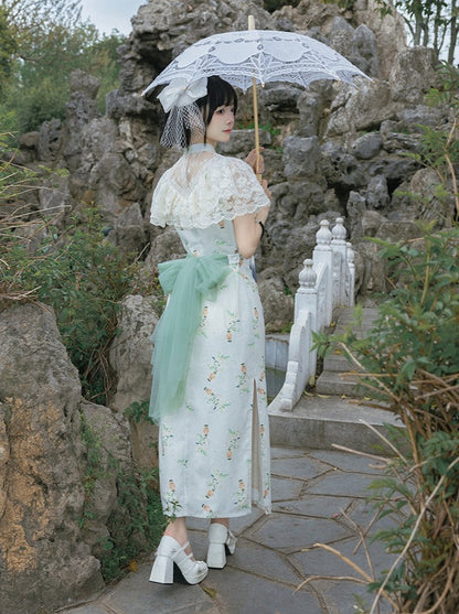 [Reservations] Retro Chinese Flower Short Dress + Long Dress + Long Pants