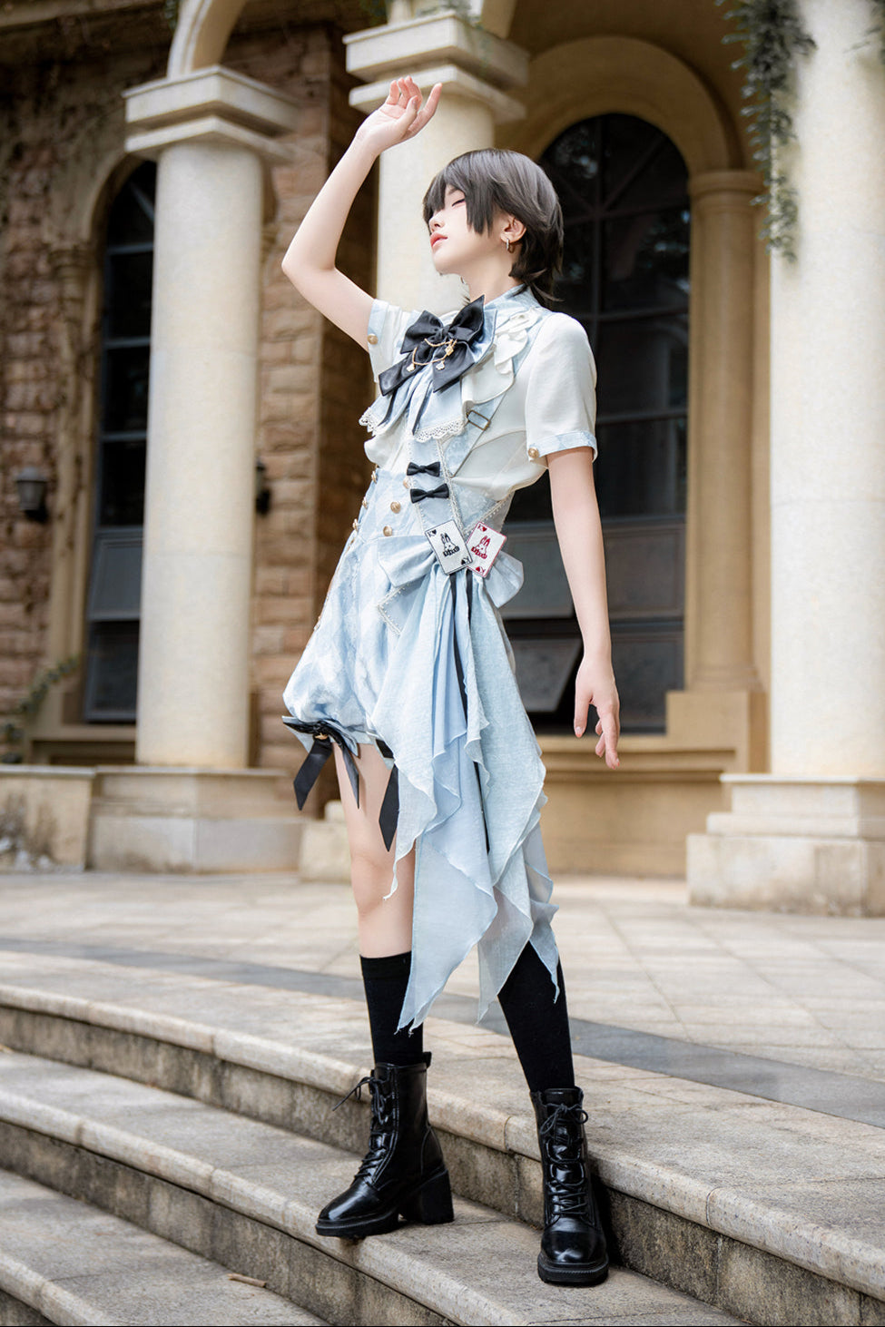 【予約商品】アリス皇子ロリータシャツ+ショートパンツ+ベルト