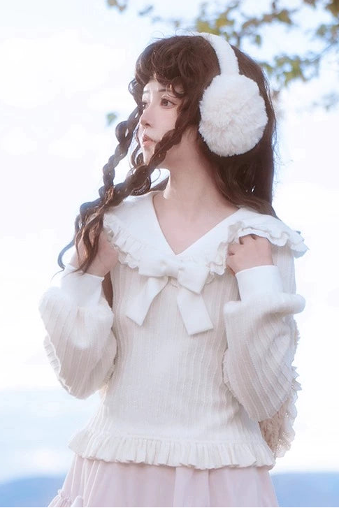 レースドールカラーリボントップス+スカート