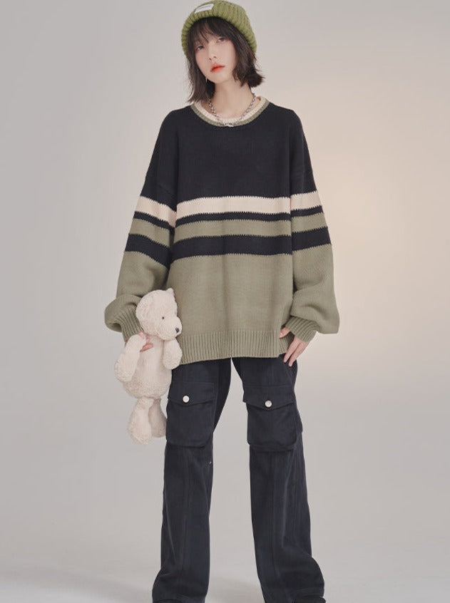 コントラストトリム ニットトップス - ブルー | ZARA Japan / 日本