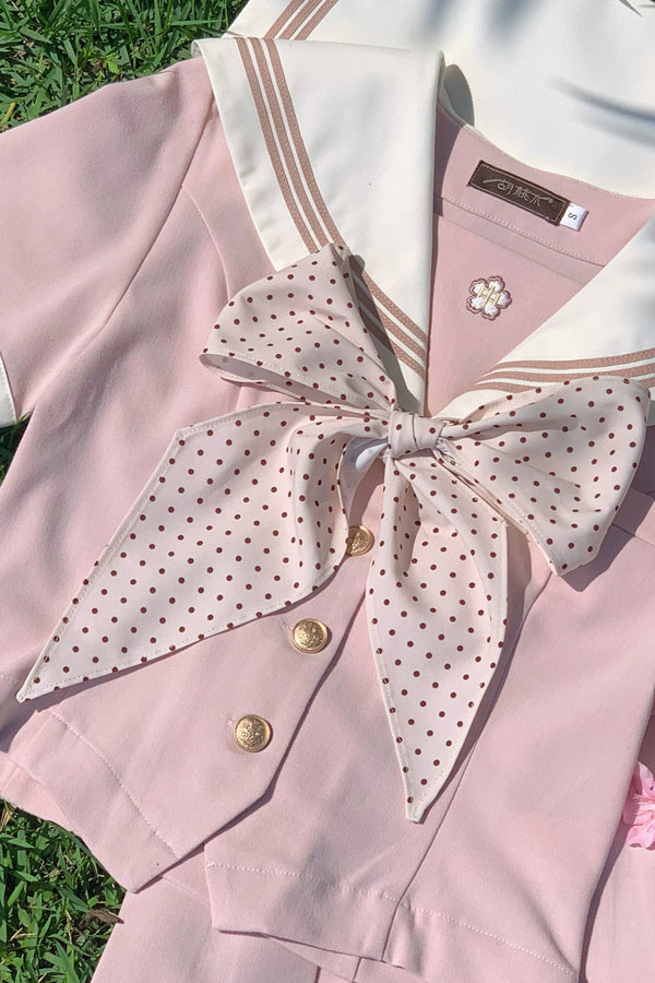 【予約商品】レトロスイートカレッジトップス+プリーツスカート