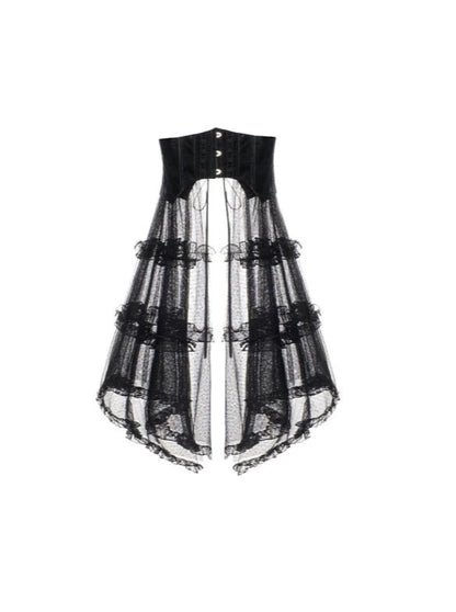 With Puzi Original Design Kula Print Suspender Dress + Lace Skirt