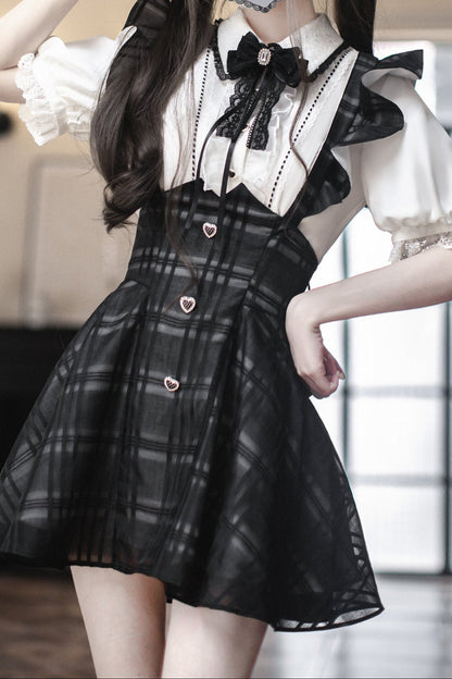 【予約商品】地雷ブラウス+サスペンダースカート