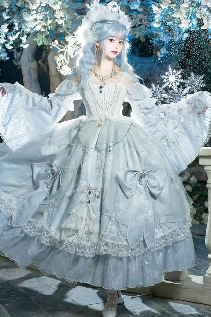 [Reservation deadline on October 8] Ice And Snow Queen Elegant Dress + Crown Head Dress