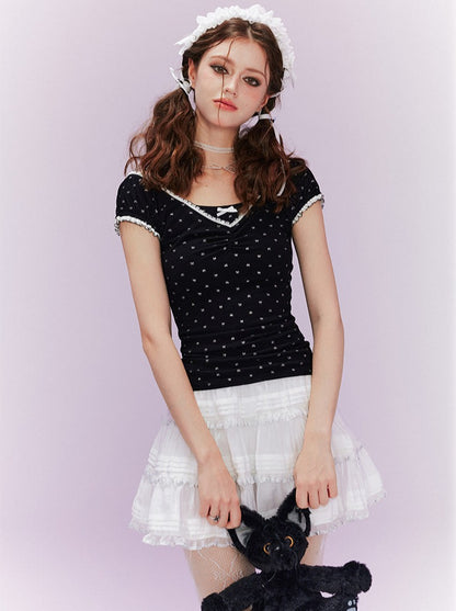 Vintage Dot Top + Tiered Skirt