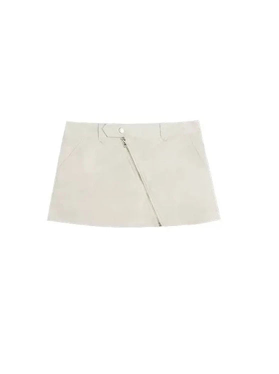 White Mode Jacket + Low Waist Skirt