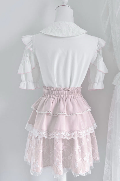 Sweet Bombshell Lace Top + Half Skirt