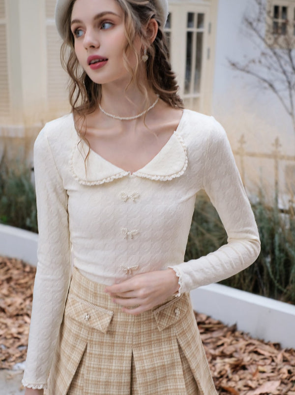 Milkshake French top + yellow check skirt