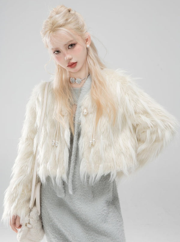 パールショートシャギーファーコート