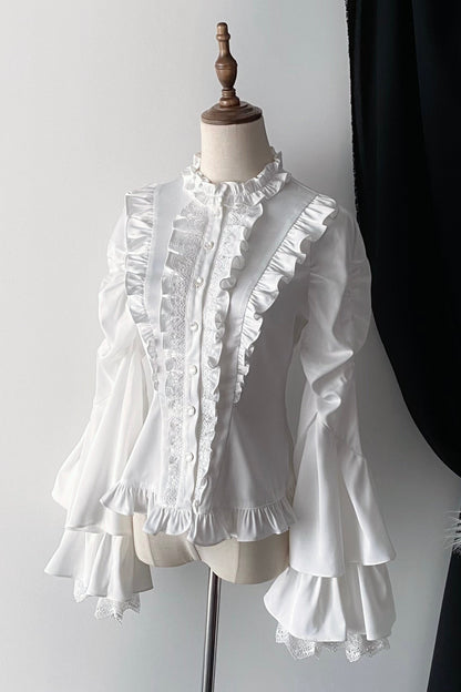 【2月21日予約締切】フォギーナイトローズゴシックロリータラッフルシャツ＋イレギュラースカート