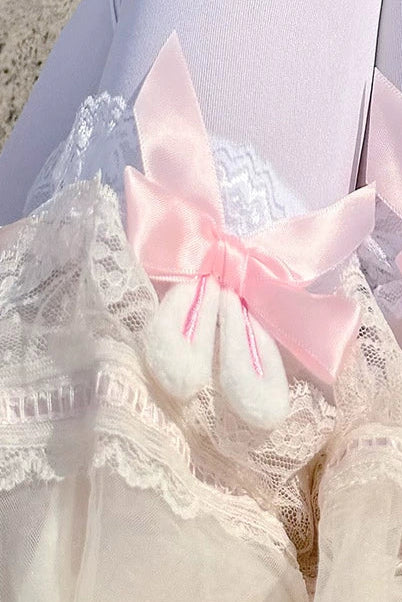 うさ耳レースリボンニーハイソックス