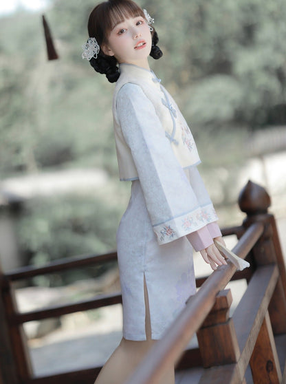 Pastel Chinese Dress + Chinese Vest