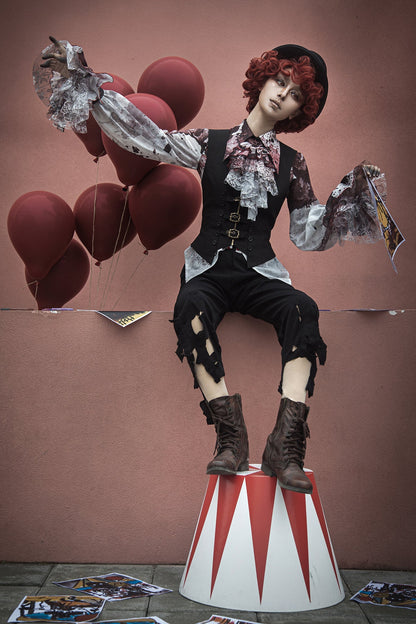 【12月10日予約締切】Bloodstainedプリントポイントテッドカラーシャツ