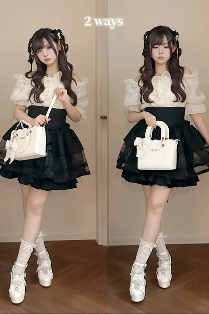 [Pre-order Deadline: October 18] Petal Edge Pearl Chain Bow Square Handbag Crossbody Bag