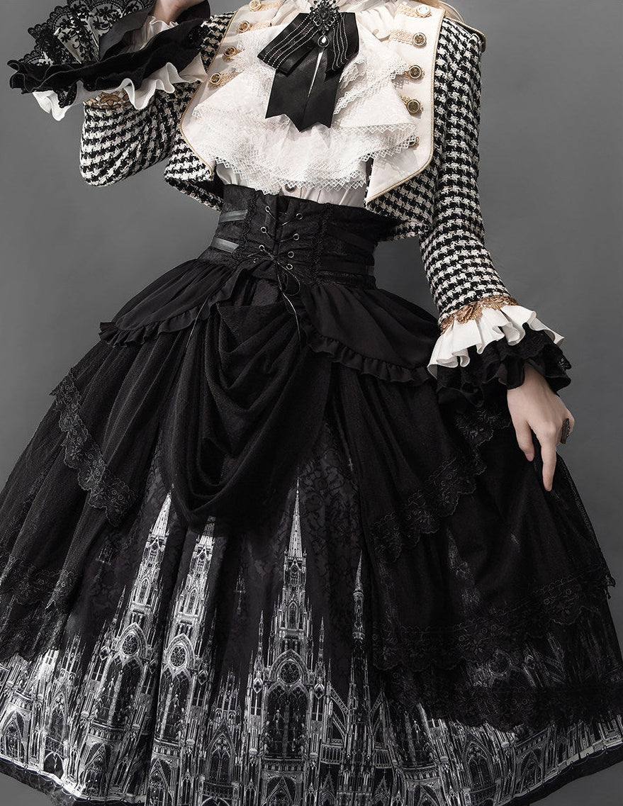 【予約商品】チャーチクワイアゴシックロリータハウンドストゥースドレスアンドプリンススーツフルセット＋コンプリートセット＋ハット