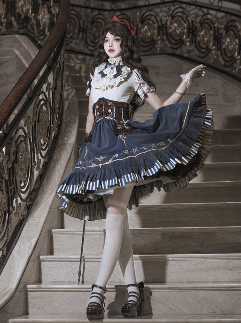 Cadeau de créateur original pointeur doré Lolita jupe taille tous les jours Lolita style steampunk fille