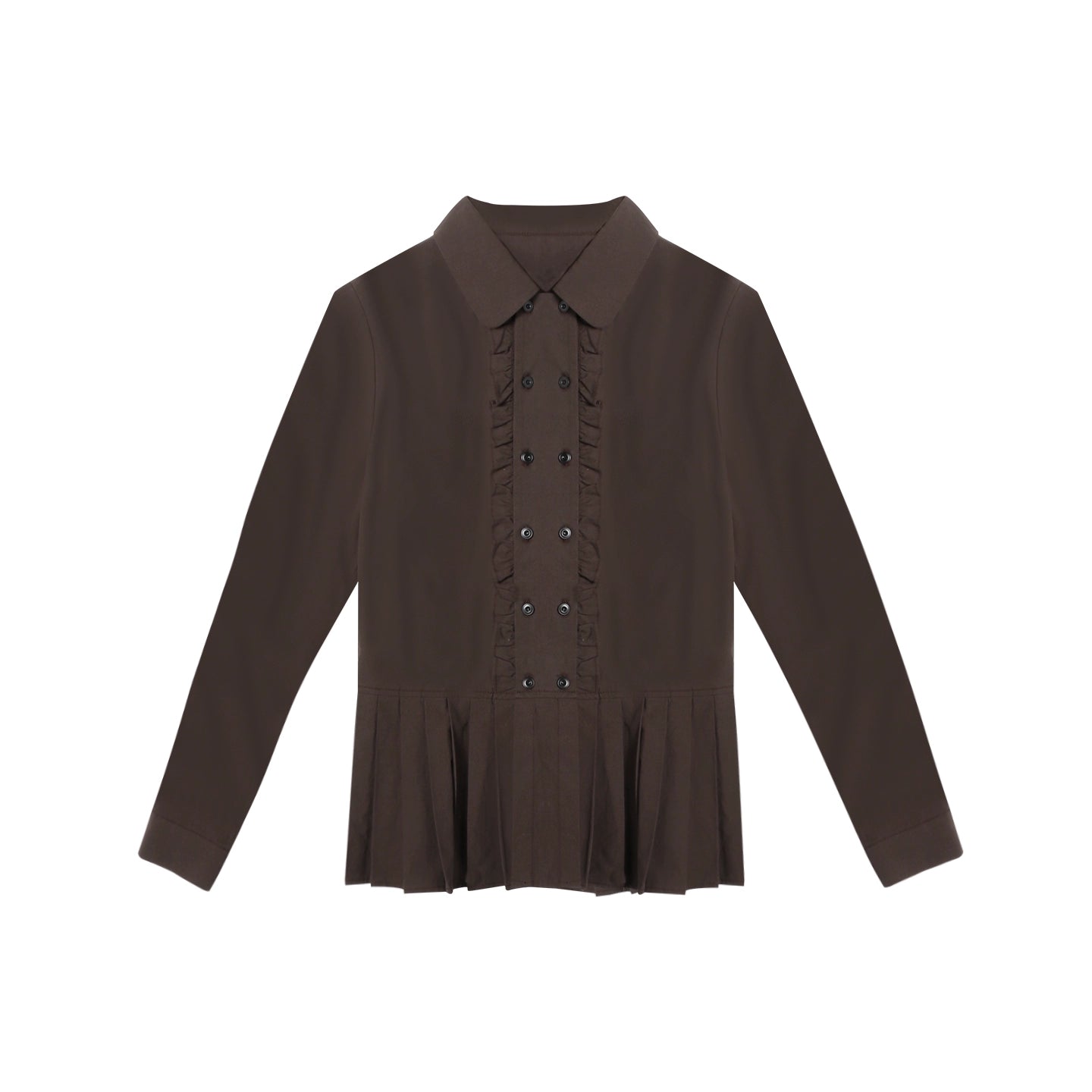 ラッフルダブルブレスタフリルトップス