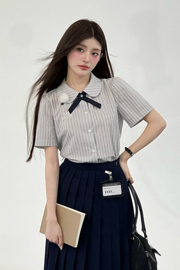Flower Bell Thai Short Sleeve Shirt + Short Skirt + Long Skirt
